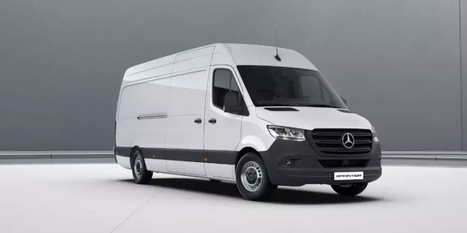 Design moderno e robusto, ideal para frotas e transporte comercial. Imagem: Mercedes-Benz.